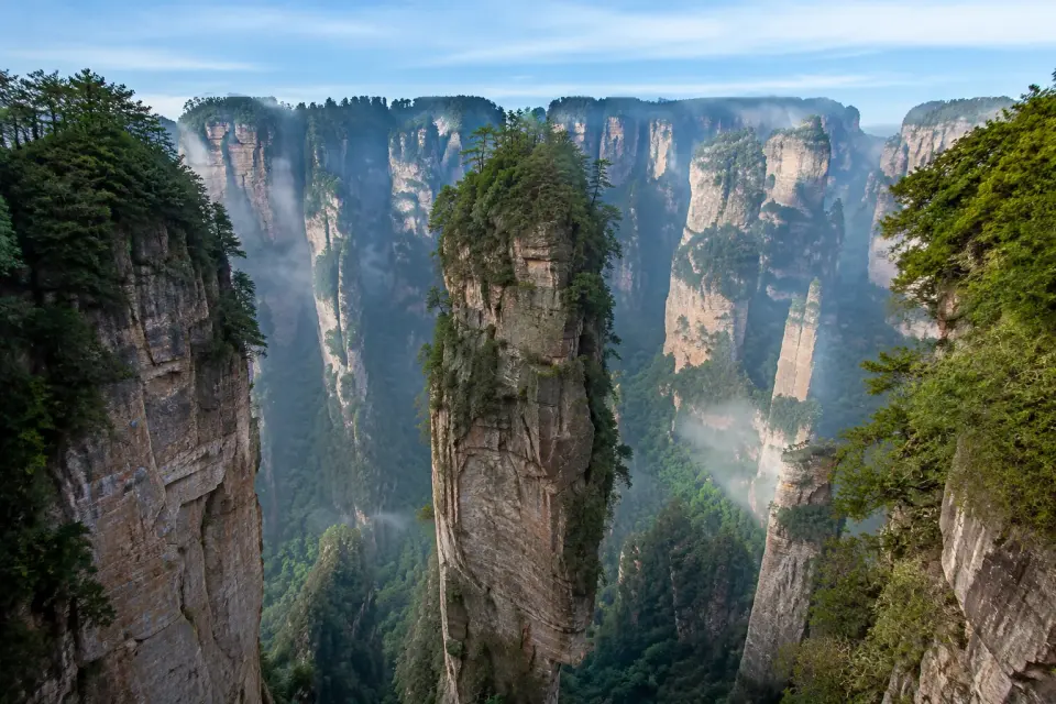 Pilares de cuarcita de Yuanjiajie en Zhangjiajie